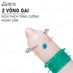 Bao Cao Su Runbo Extra gai lớn màu hồng hộp 6 cái