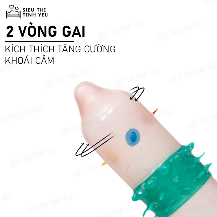 Bao Cao Su Runbo Extra gai lớn màu xanh dương hộp 6 cái