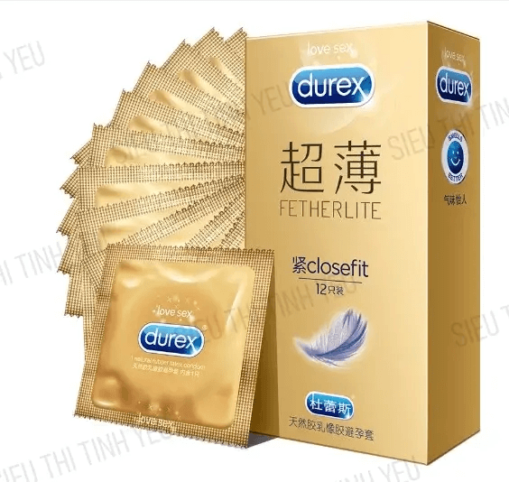 Bao cao su Durex Fetherlite Closefit siêu mỏng ôm khít Hộp 12 cái