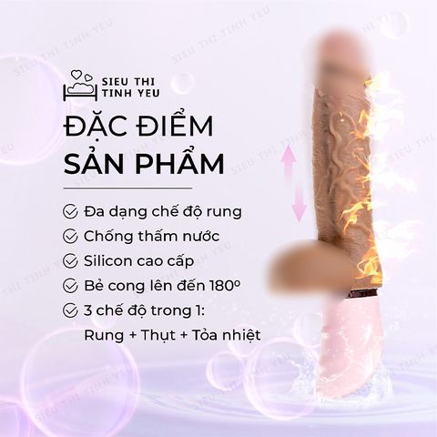 Dương vật giả TSN Joker Dildo có bìu rung thụt tỏa nhiệt làm ấm 7 chế độ dùng sạc