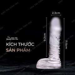Dương vật giả trong suốt dán tường silicon siêu mềm