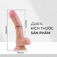 Dương vật giả dính tường Lovetoy Natural Cock có bìu dài 8