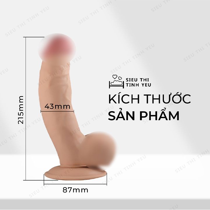 Dương vật giả dính tường Lovetoy Ultra Soft Dude có bìu dài 8.5