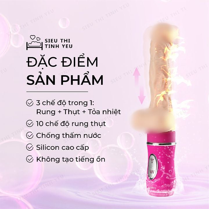 Dương vật giả cao cấp Ailighter có bìu rung thụt đa chế độ tỏa nhiệt làm ấm dùng pin sạc