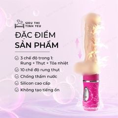 Dương vật giả cao cấp Ailighter có bìu rung thụt đa chế độ tỏa nhiệt làm ấm dùng pin sạc