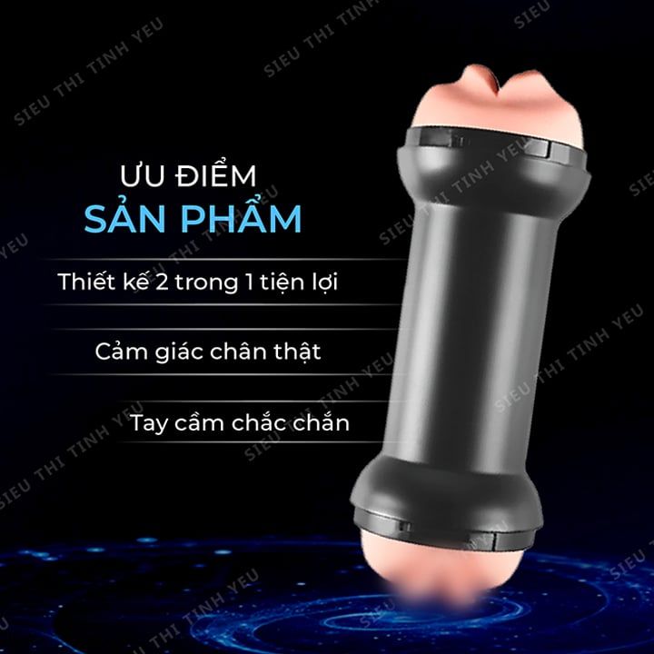 Âm đạo giả và miệng cầm tay Lovetoy Training Master mềm mịn