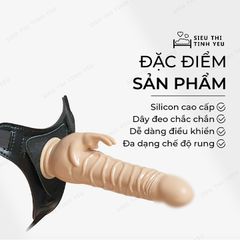 Dương vật giả có dây đeo Aphrodisia Harness Rabbit Dong 10 chế độ rung dùng pin