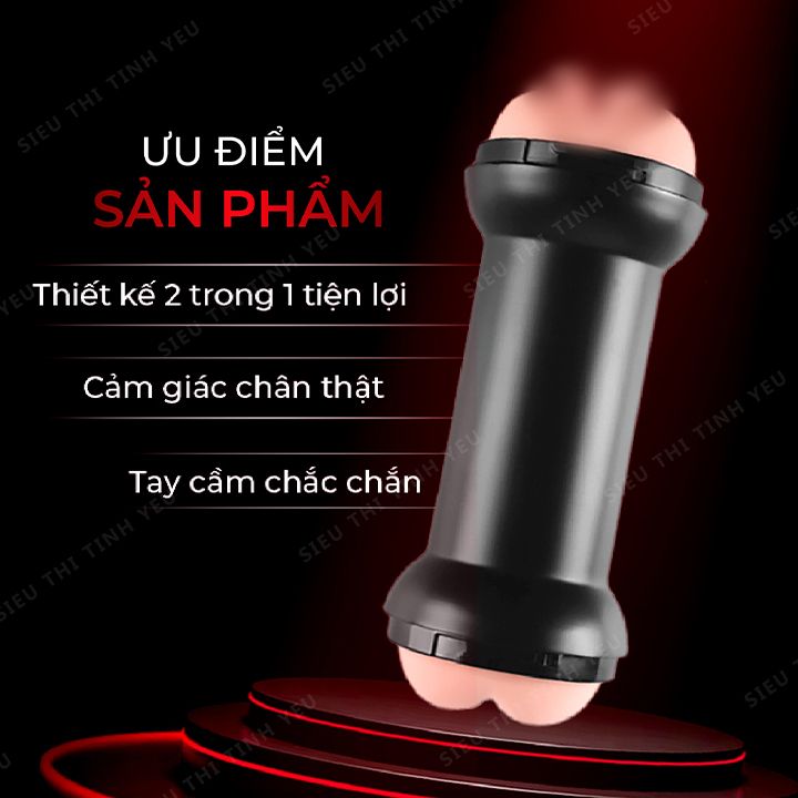 Âm đạo và hậu môn giả cầm tay Lovetoy Training Master mềm mịn