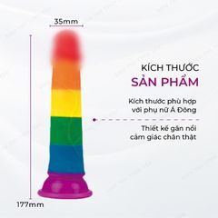 Dương vật giả dính tường Lovetoy Prider uốn cong đa chiều đa sắc 7.0