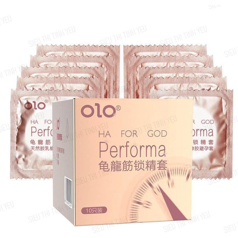 Bao cao su OLO Performa HA For God siêu mỏng kéo dài thời gian Hộp 10 cái