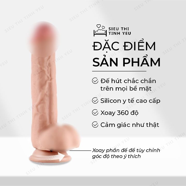Dương vật giả dính tường Lovetoy Sliding Skin Dong có bìu dài 9.0
