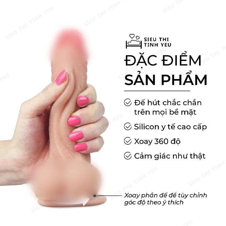 Dương vật giả dính tường Lovetoy Sliding Skin có bìu dài 7.0