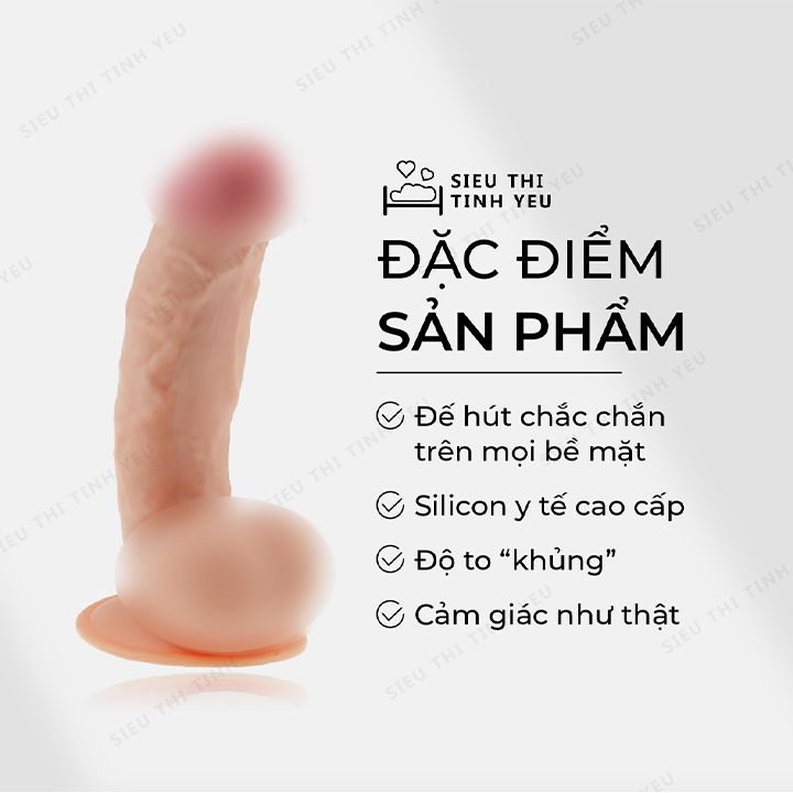 Dương vật giả dính tường Lovetoy Ultra Soft Dude có bìu dài 8.5