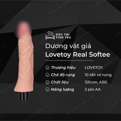 Dương vật giả Lovetoy Real Softee 10 chế độ rung dùng pin