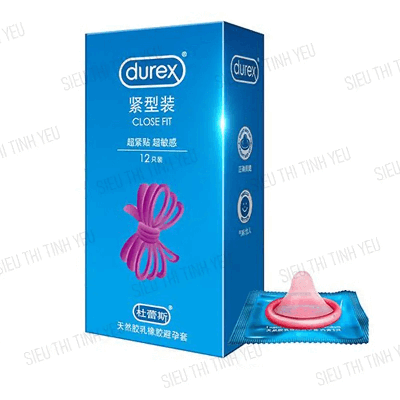 Bao cao su Durex Closefit ôm khít Hộp 12 cái