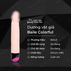 Dương vật giả Baile Colorful đa chế độ rung xoay ngoáy dùng pin