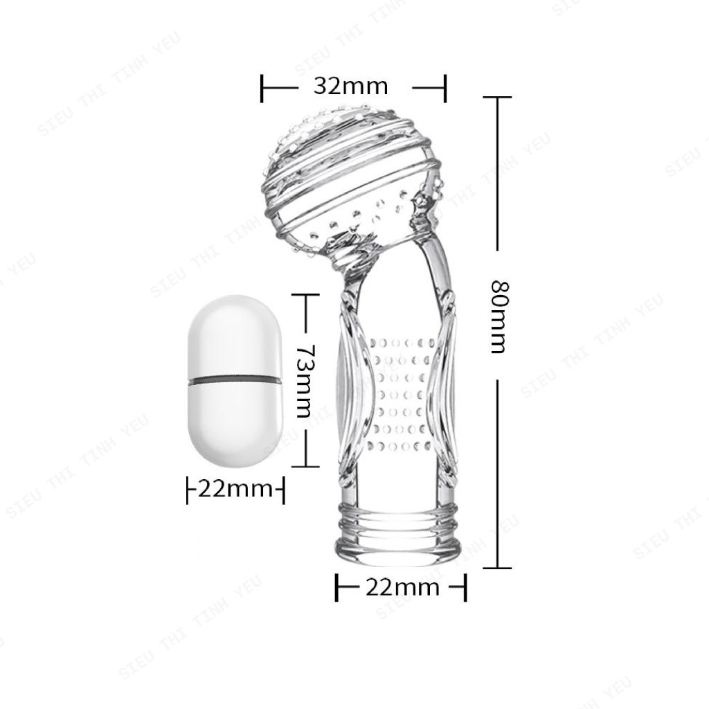 Bao cao su ngón tay Aichao G-Spot có đầu hạt nổi lớn có rung