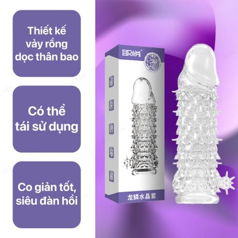 Bao cao su đôn dên Aichao dài 16.5 cm đầu trơn thân vân vảy rồng