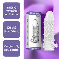 Bao cao su đôn dên Aichao dài 16.5 cm đầu trơn thân vân vảy rồng