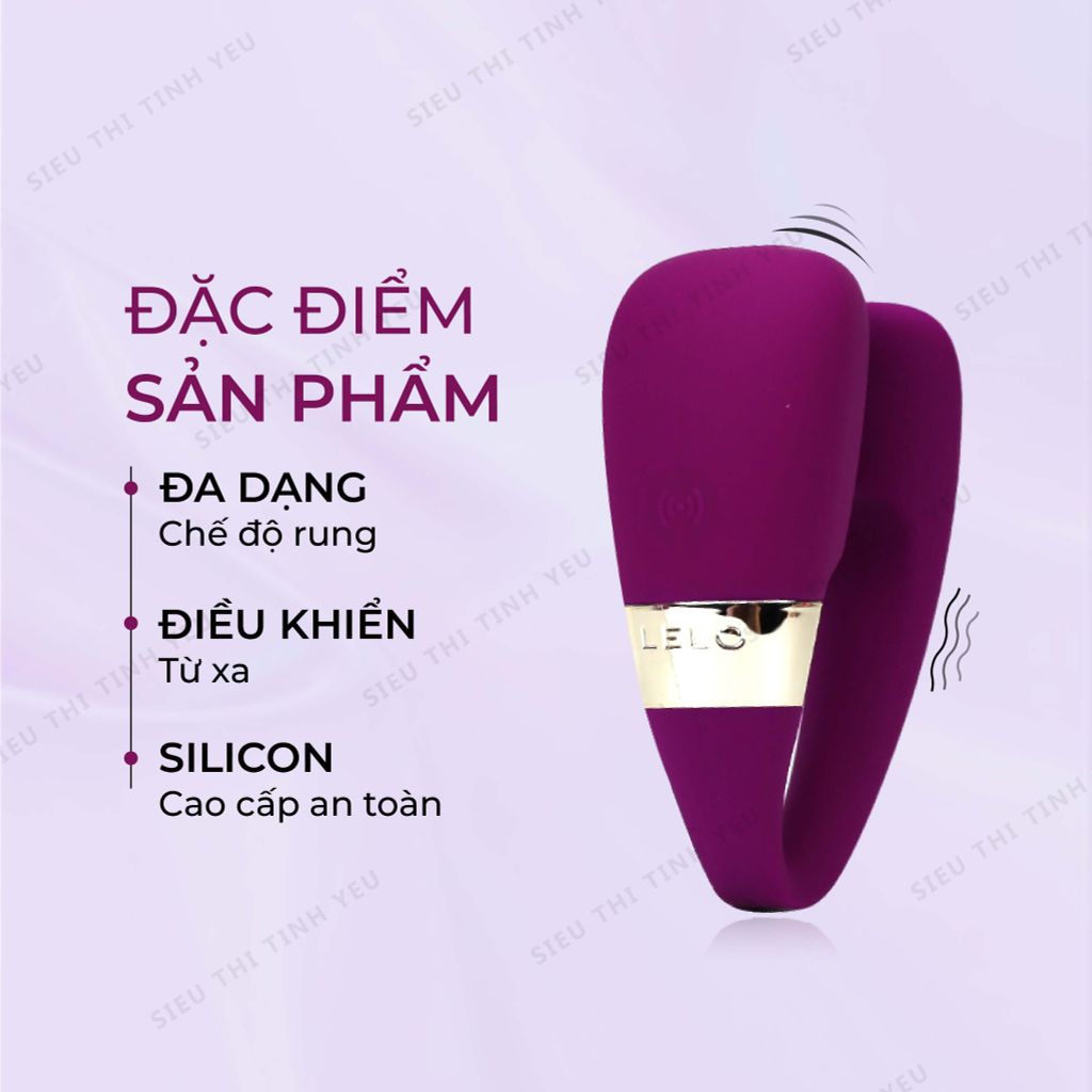 Trứng rung LeLo Tiani 3 điều khiển từ xa 8 chế độ rung pin sạc màu tím