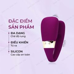 Trứng rung LeLo Tiani 3 điều khiển từ xa 8 chế độ rung pin sạc màu tím