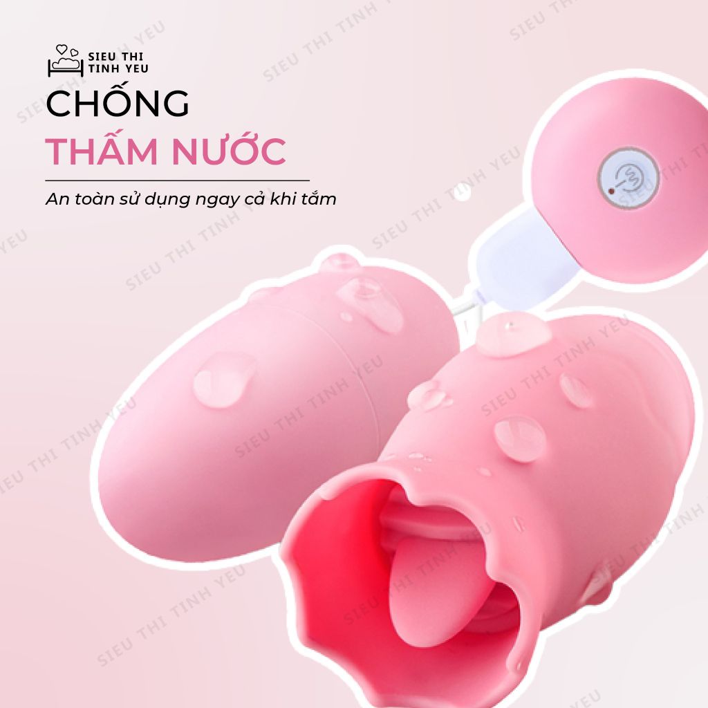 Trứng rung Yunkeda lồng đèn 2 đầu có lưỡi liếm điều khiển từ xa pin sạc