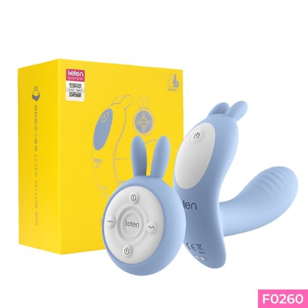 Trứng rung Leten Butterfly Vibrator 10 chế độ rung tạo nhiệt có gân pin sạc màu xanh