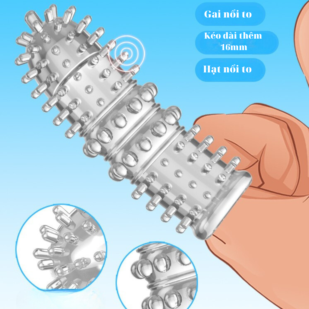 Bao cao su ngón tay Aichao A-Spot 4 có gai lớn toàn thân kèm hạt nổi