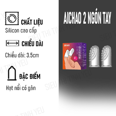 Bao cao su 2 ngón tay ngắn Aichao hạt nổi có gân