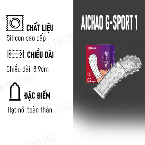 Bao cao su ngón tay Aichao G-Spot 1 hạt nổi toàn thân