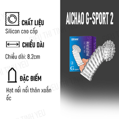 Bao cao su ngón tay Aichao G-Spot 2 có đầu hạt nổi lớn thân xoắn ốc