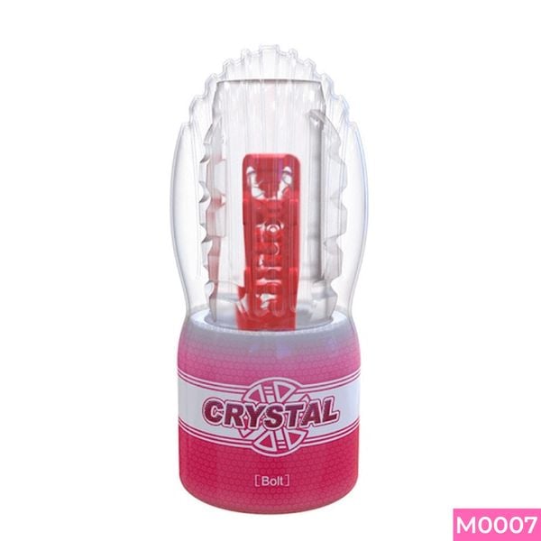 Âm đạo giả cầm tay Crystal Bolt trong suốt