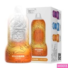 Âm đạo giả cầm tay Leten Nipple Sucking Cup Organge Mini hình núm vú trong suốt