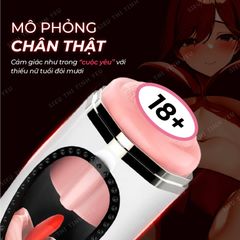 Âm đạo giả Masturbation Cup rung liếm âm thanh đa chế độ pin sạc