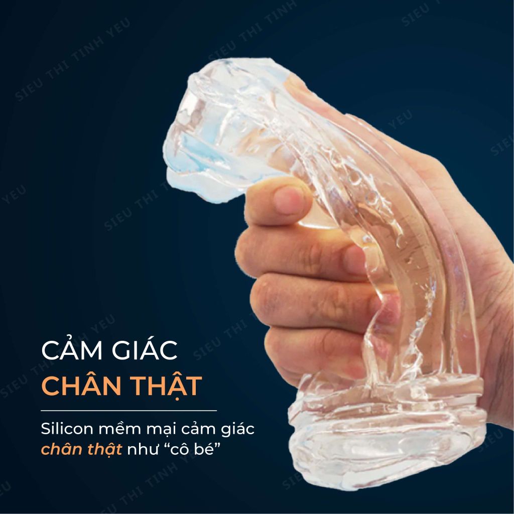 Âm đạo giả cầm tay Masturbator Orange trong suốt