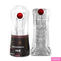 Âm đạo giả cầm tay Masturbator Red trong suốt