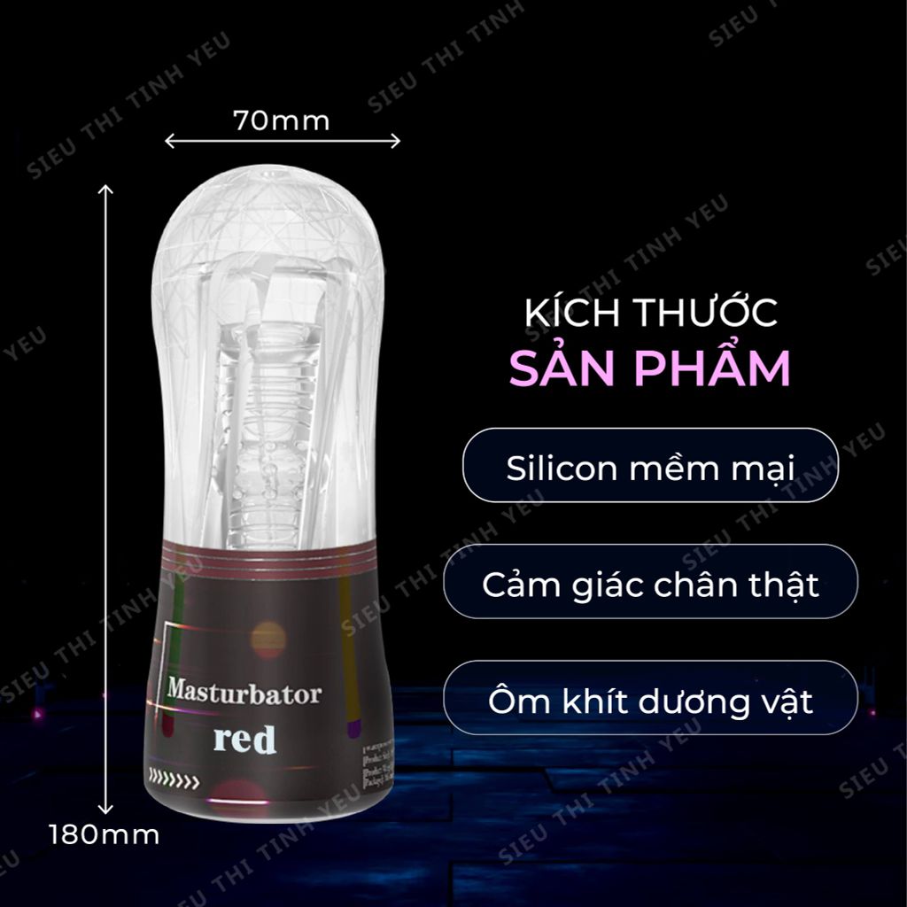 Âm đạo giả cầm tay Masturbator Black trong suốt