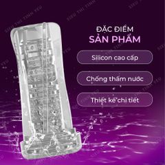 Âm đạo giả cầm tay Masturbator Black trong suốt