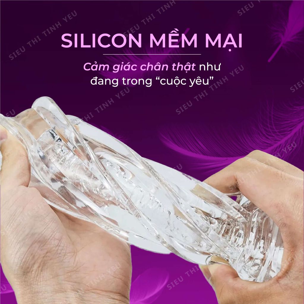 Âm đạo giả cầm tay Masturbator Black trong suốt