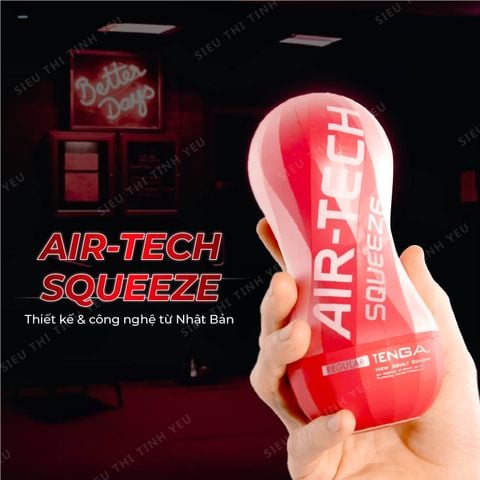 Âm đạo giả cầm tay Tenga Air-tech Squeeze mềm mịn