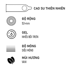 Bao cao su OLO 0.01 Ngọc trai siêu mỏng tăng kích thước 1.5cm Hộp 05 cái