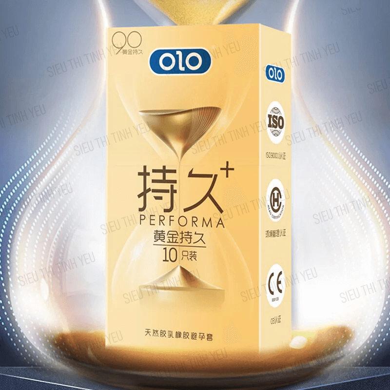 Bao cao su OLO Performa Đồng Hồ Vàng kéo dài thời gian hương vani Hộp 10 cái