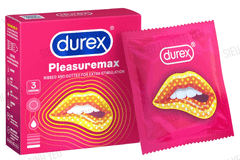 Bao cao su Durex Pleasuremax thân gân và gai hạt nổi nhỏ Hộp 3 cái