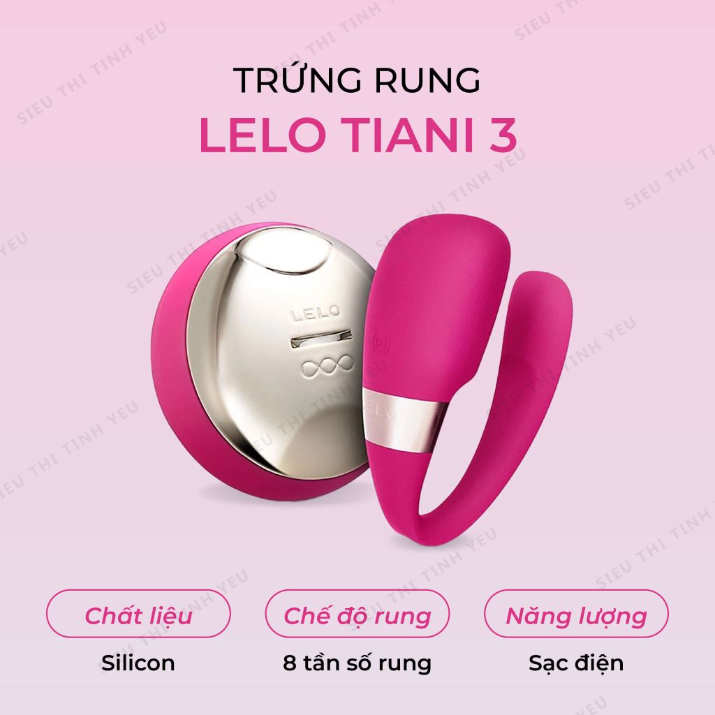 Trứng rung LeLo Tiani 3 điều khiển từ xa 8 chế độ rung pin sạc