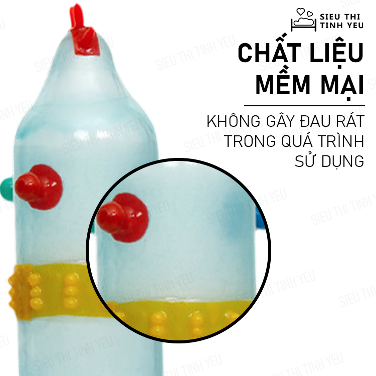 Bao Cao Su Runbo Extra gai lớn màu xanh dương hộp 6 cái