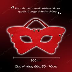 Đồ chơi BDSM bịt mắt da mắt mèo màu đỏ