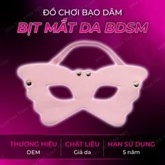 Đồ chơi BDSM bịt mắt da mắt mèo màu hồng