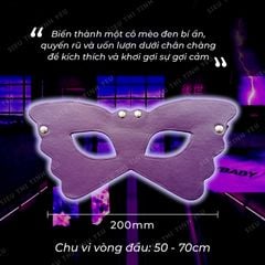 Đồ chơi BDSM bịt mắt da mắt mèo màu tím