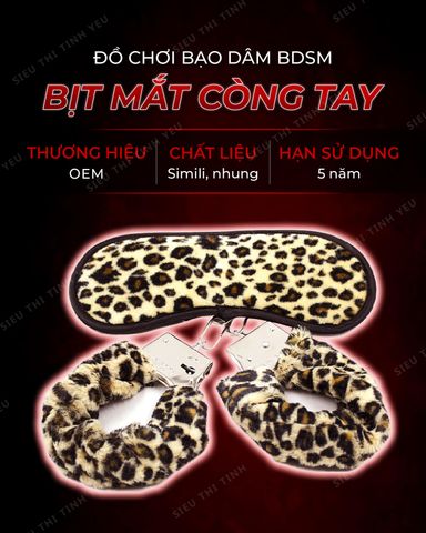 Đồ chơi BD.SM bịt mắt trói tay da báo