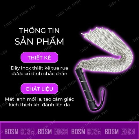 Đồ chơi BDSM roi da tình yêu bọc inox